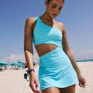 Free People Movement Transcend Limits Skortsie in Light Blue/Mint